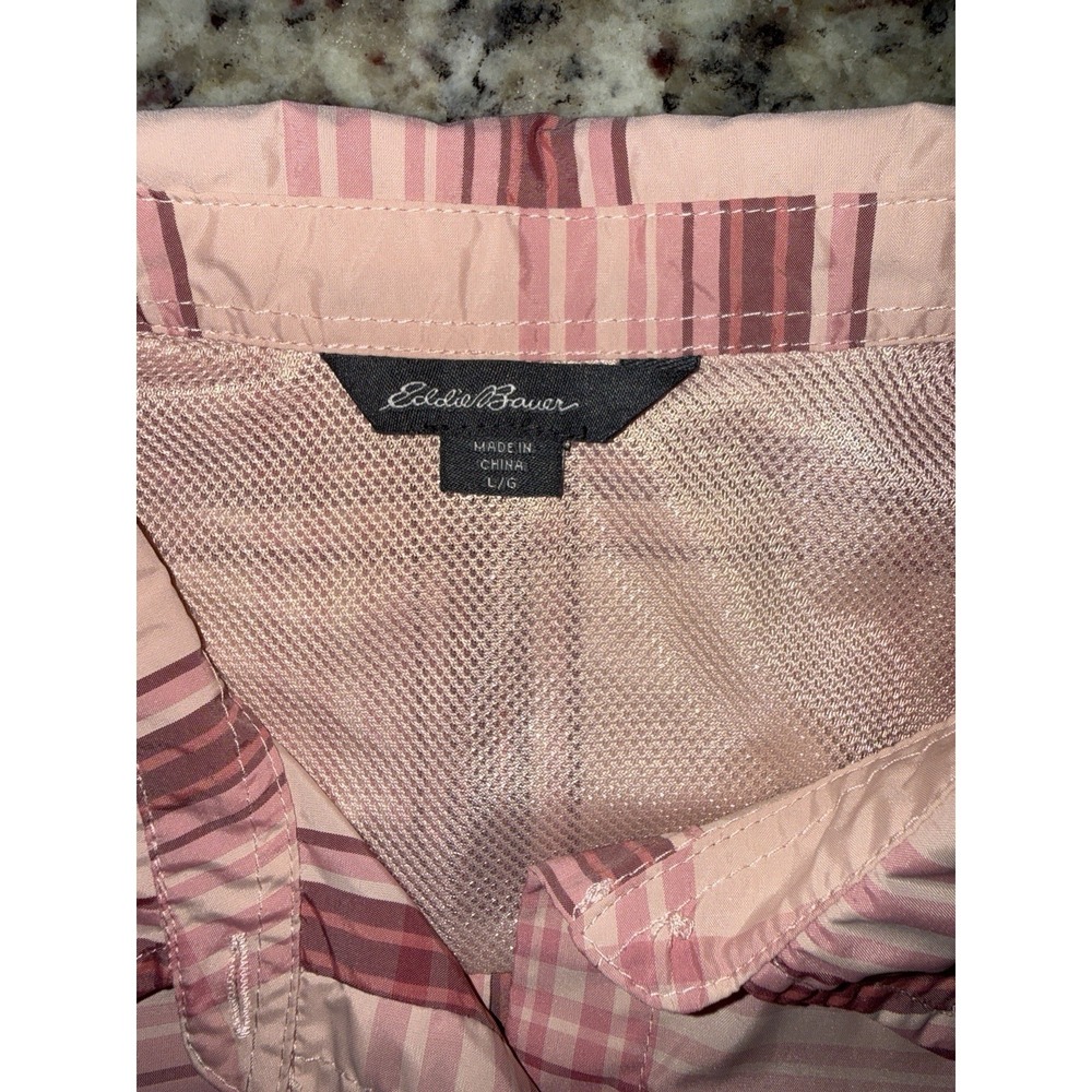 Lot of 2 Eddie Bauer Women's Adventure Shirts Size L Plaid Moisture Wicking - Picture 11 of 15